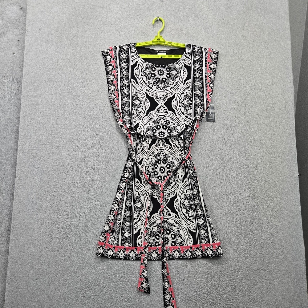 INC Women Dress SMALL Black Geometric Fit & Flare Boho Aztec Western NWT